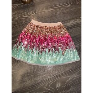 H & M Sparkly Sequin Skirt With Glitter Waist Girls Size 8/9 Y Youth Kids Ombre